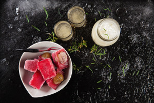 Pod essence olive-infused ice cubes. Photography by Paul Williams, Gold Coast & Brisbane food photographer